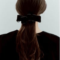 velvet tulle wave ribbon barrette