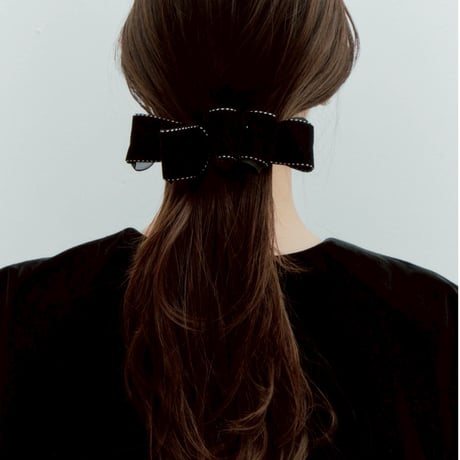 velvet tulle wave ribbon barrette
