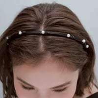 satin knot pearl headband