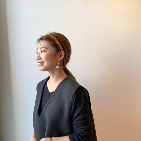 simple velvet head band【細】