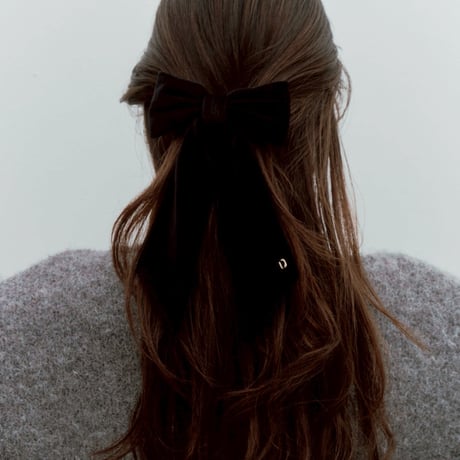 velvet long ribbon barrette