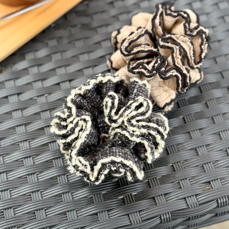 line knit frill chouchou