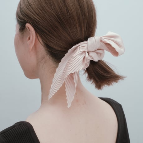 pleats big ribbon chouchou