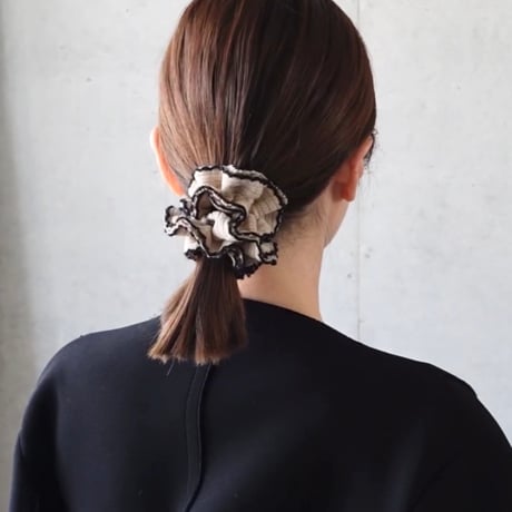 line knit frill chouchou