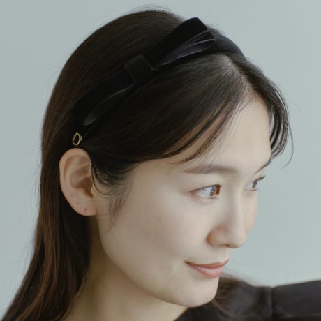 side velvet ribbon head band
