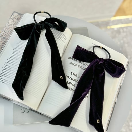 velvet long ribbon tie