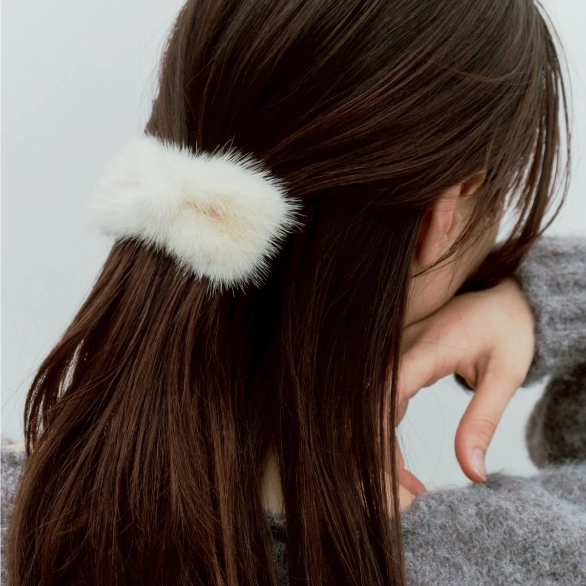 petit mink ribbon barrette | decollte_accessory