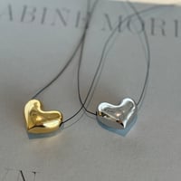 heart point long necklace