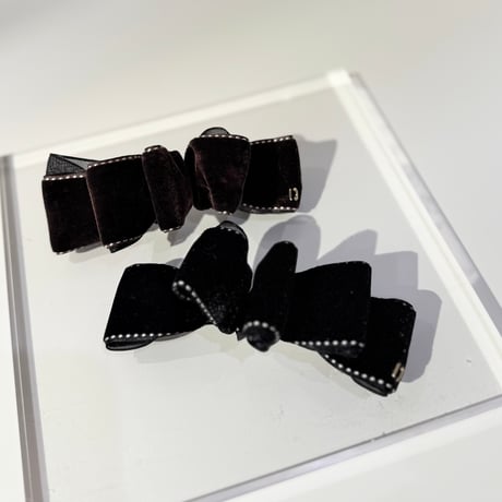 velvet tulle wave ribbon barrette
