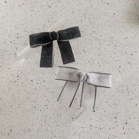 sheer mesh edge ribbon barrette