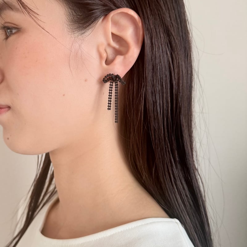 noir ribbon pierce series | decollte_accessory