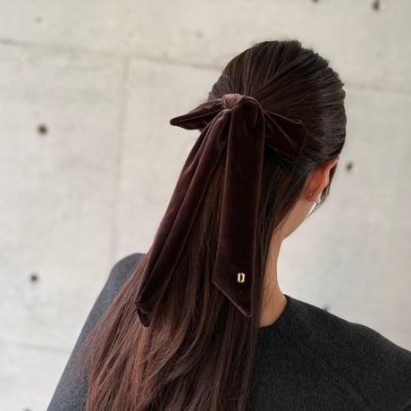 velvet long ribbon tie