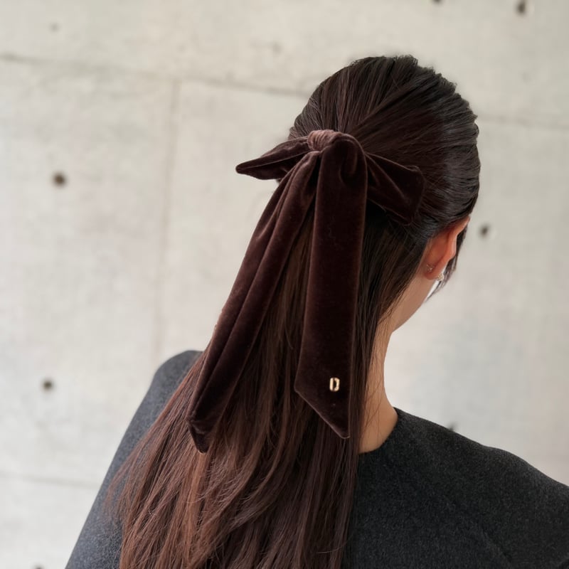velvet long ribbon tie | DECOLLTE ACCESSORY
