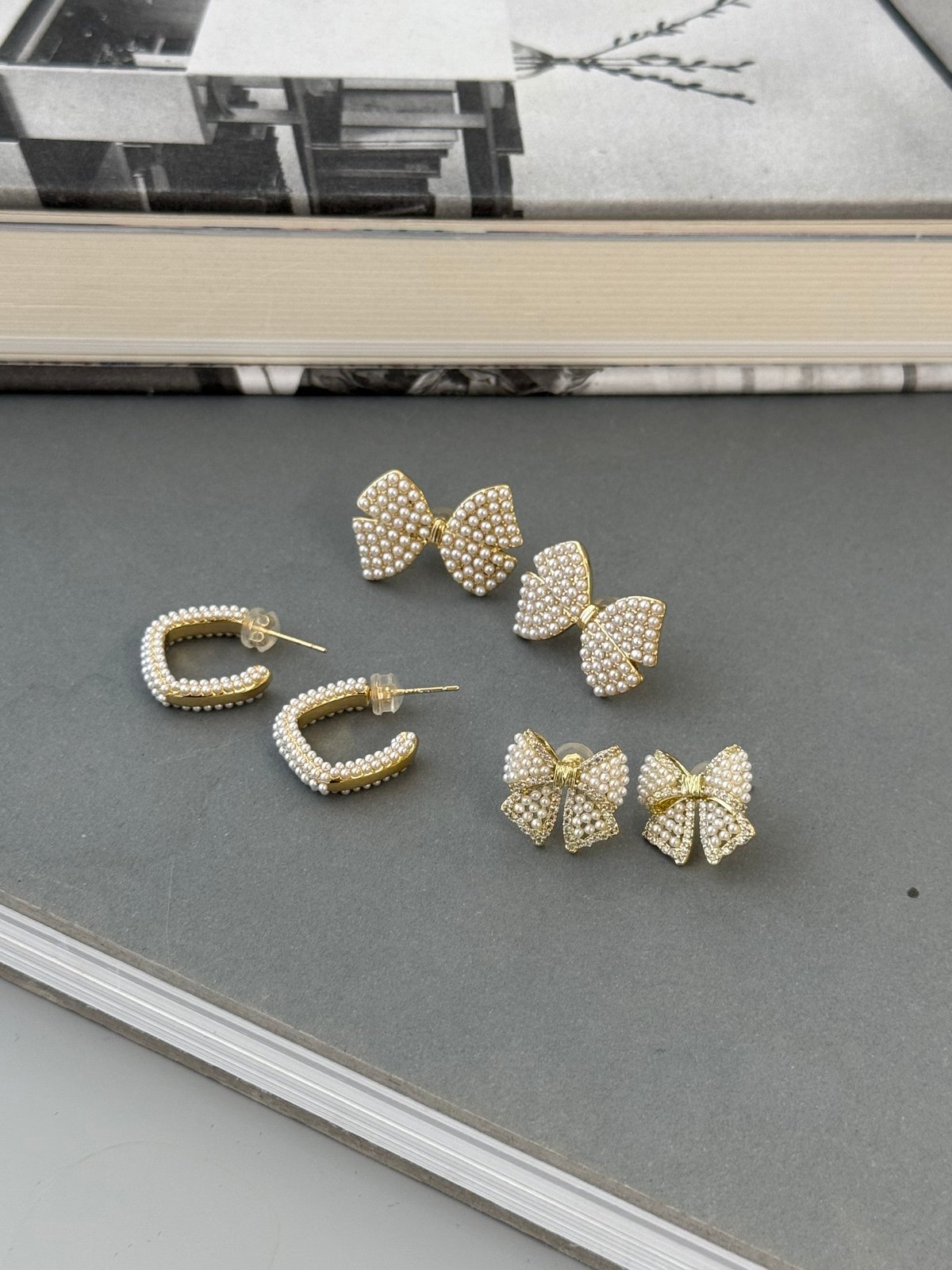 petit pearl ribbon pierce series | decollte_acc