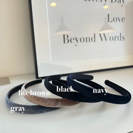simple velvet head band【細】