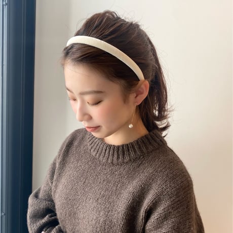 simple velvet head band【細】