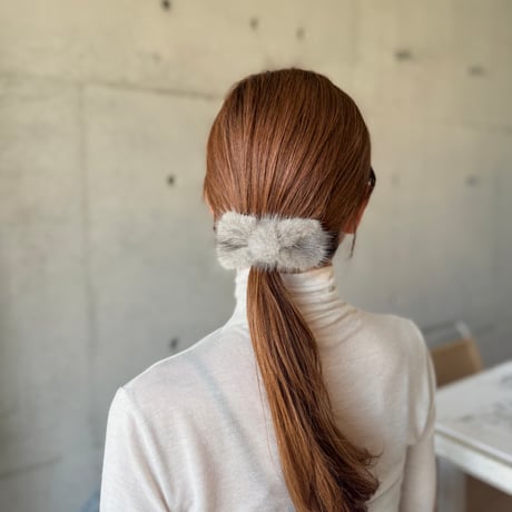 petit mink ribbon barrette