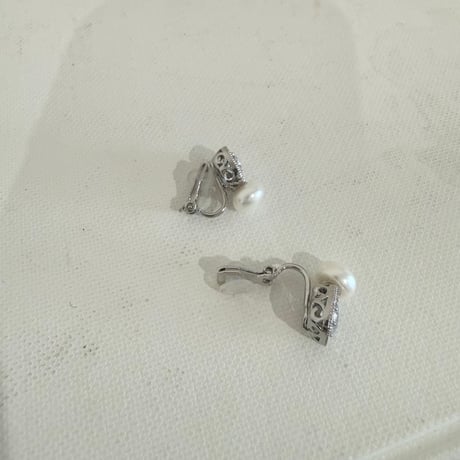 square pearl drop pierce/earring