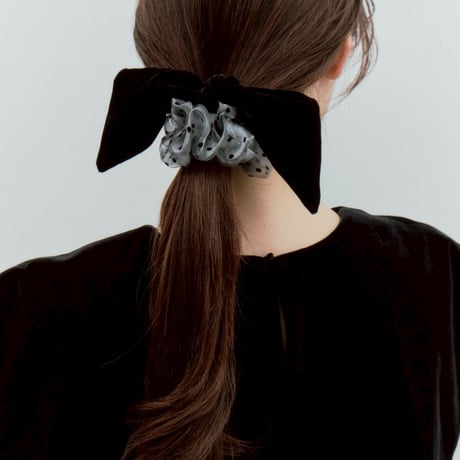 velvet ribbon dot sheer chouchou
