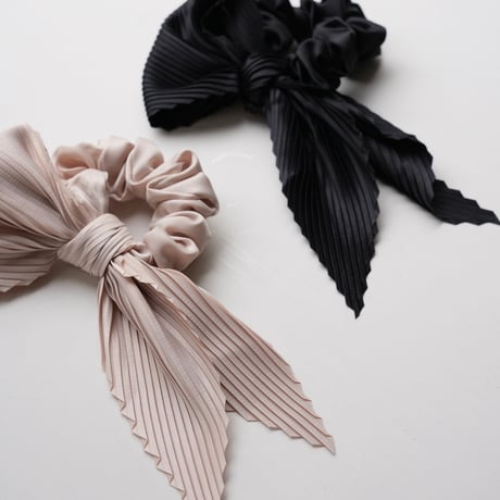 pleats big ribbon chouchou