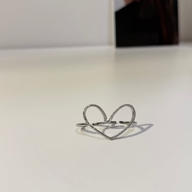 double finger heart ring | DECOLLTE ACCESSORY