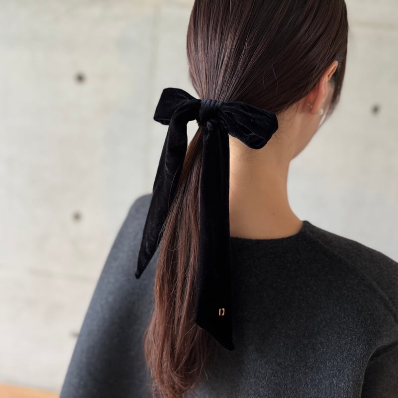 velvet long ribbon tie | DECOLLTE ACCESSORY