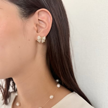 petit pearl ribbon pierce series
