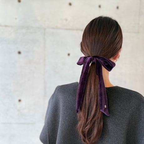 velvet long ribbon tie