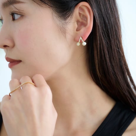 bijou×pearl cherry pierce/earring