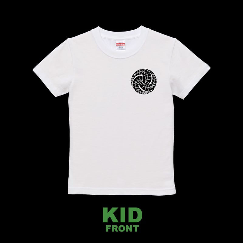 福岡藩：黒田藤 Tシャツ（キッズ） ホワイト | 家紋ショップ RIVERLAND
