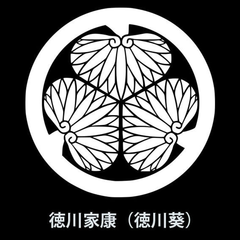 徳川家康：徳川葵 Tシャツ（キッズ） ブラック | 家紋ショップ RIVERLAND
