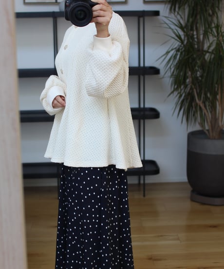 chain knit peplum cardigan