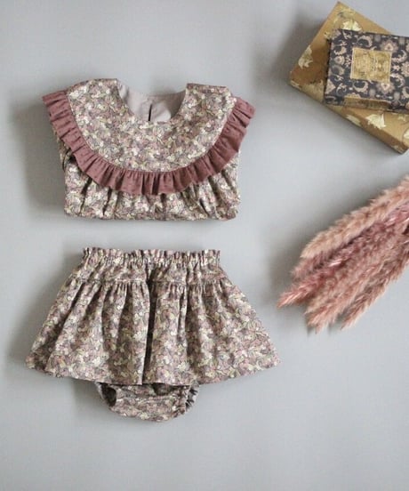 Cherry ripe/Round yoke blouse