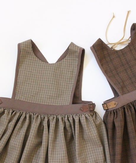 AW check/apron one-piece