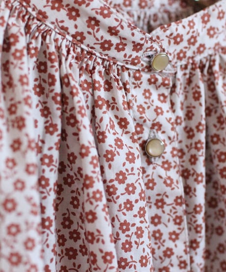 rétro flower gather one-piece