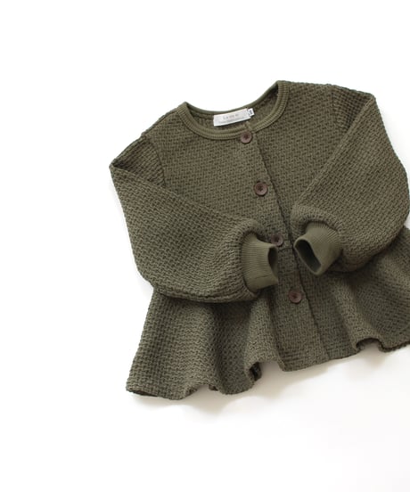 chain knit peplum cardigan