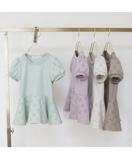 peplum puff sleeve cut&sew