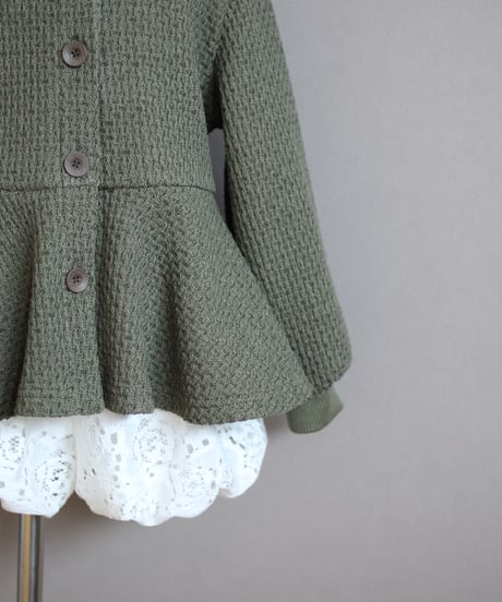 chain knit peplum cardigan