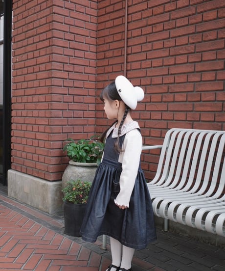 Indigo apron  one-piece