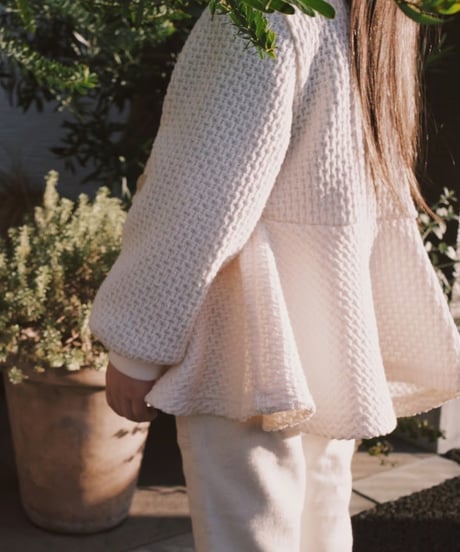chain knit peplum cardigan
