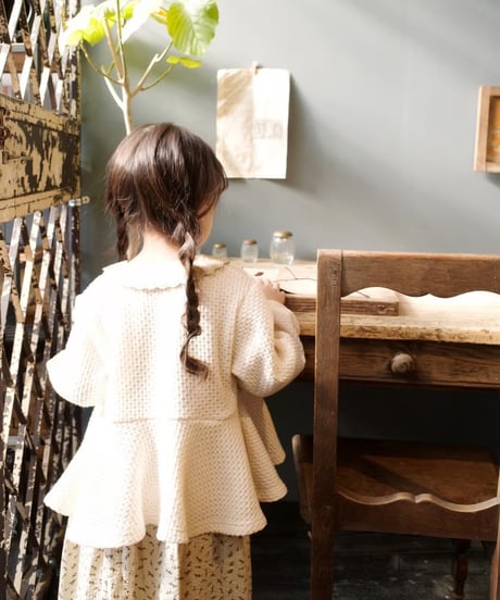 chain knit peplum cardigan