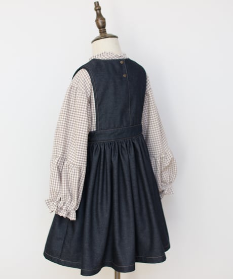 Indigo apron  one-piece