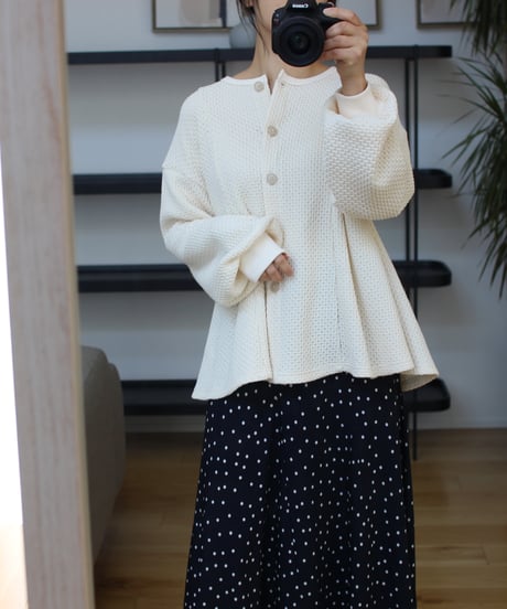 chain knit peplum cardigan