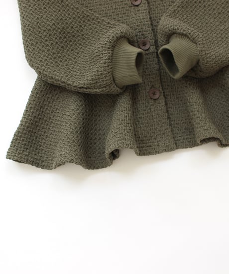 chain knit peplum cardigan
