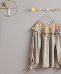 Embroidery  round yoke blouse