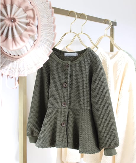 chain knit peplum cardigan