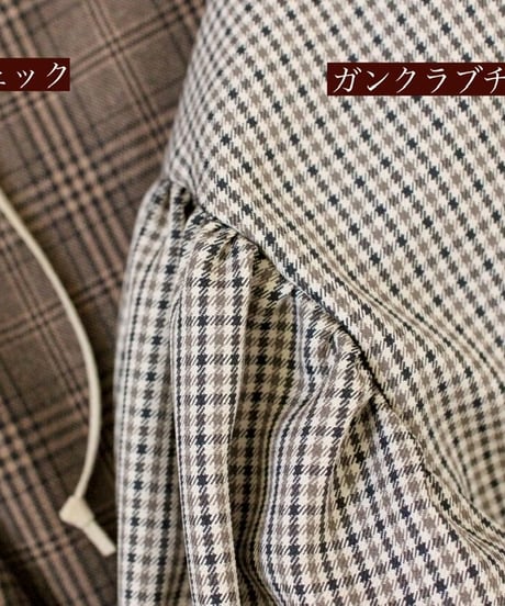 AW check/apron one-piece