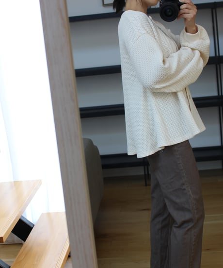 chain knit peplum cardigan