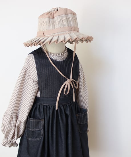 Indigo apron  one-piece