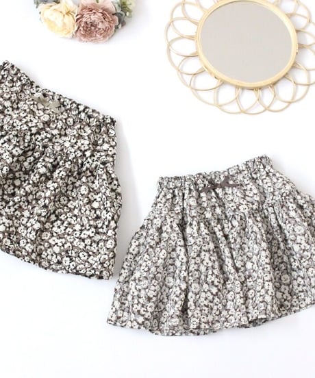 120/130  leopard flower tiered skirt